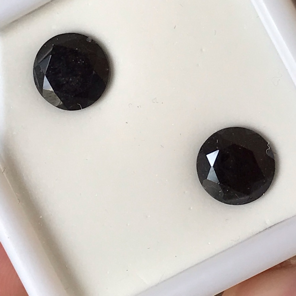 4 ct Natural Loose Black Spinel Gemstone Pair